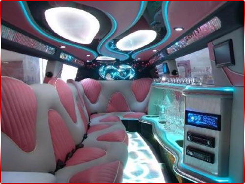 Pink Hummer Limo Interior